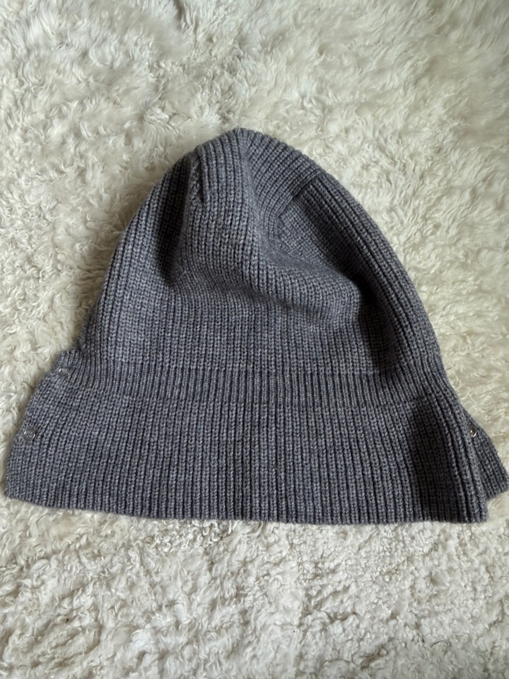 NWT - Women/Youth Gray Ribbed Knit Hoodie Hat - Picture 3 of 4